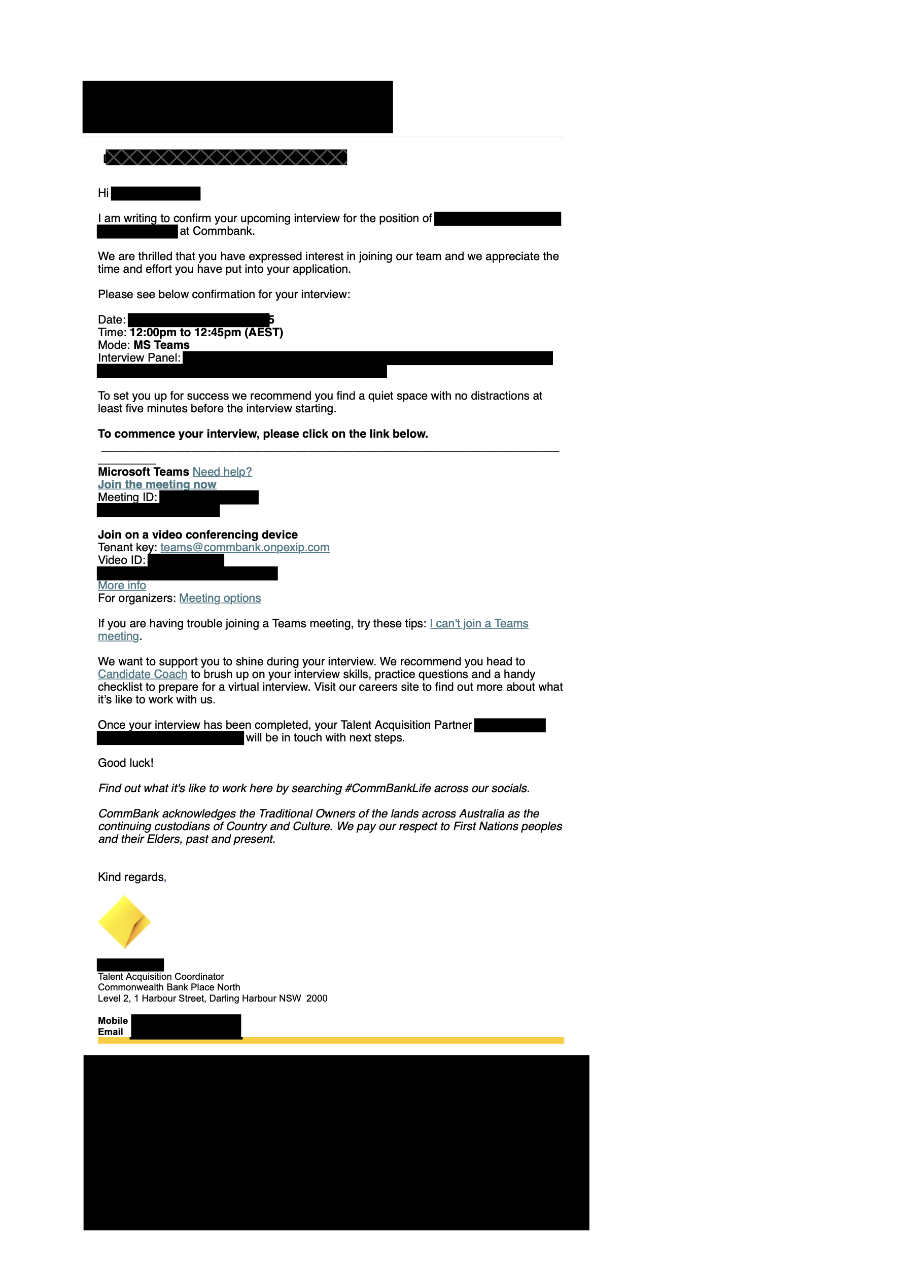 Commonwealth Bank interview preview