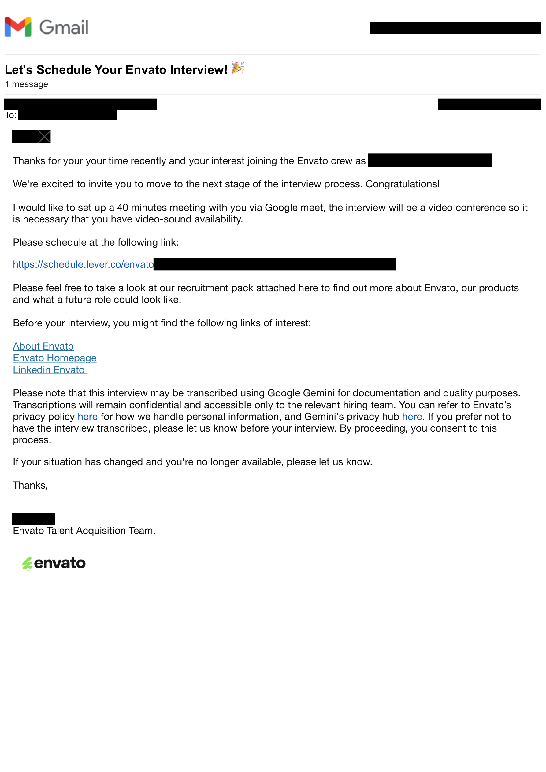 Envato interview preview