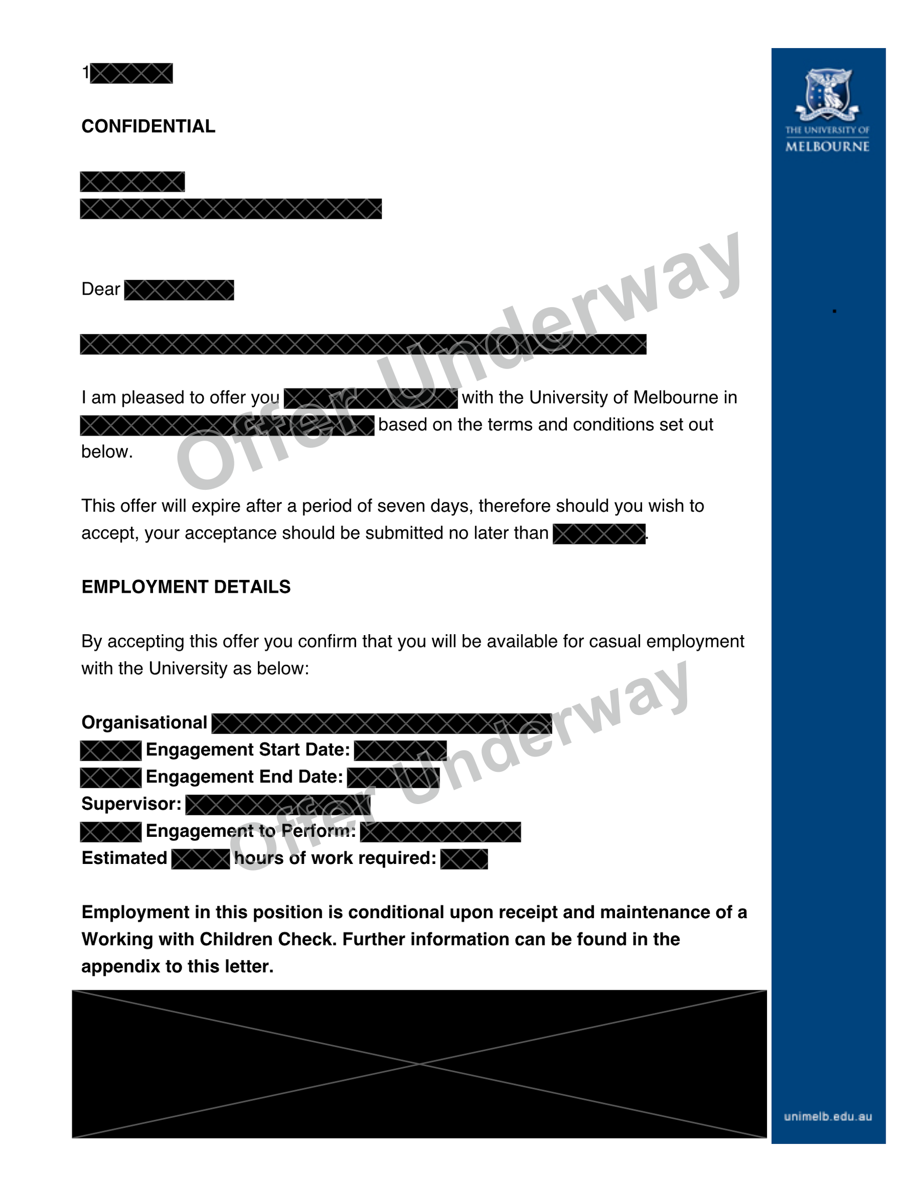 University of Melbourne offer preview
